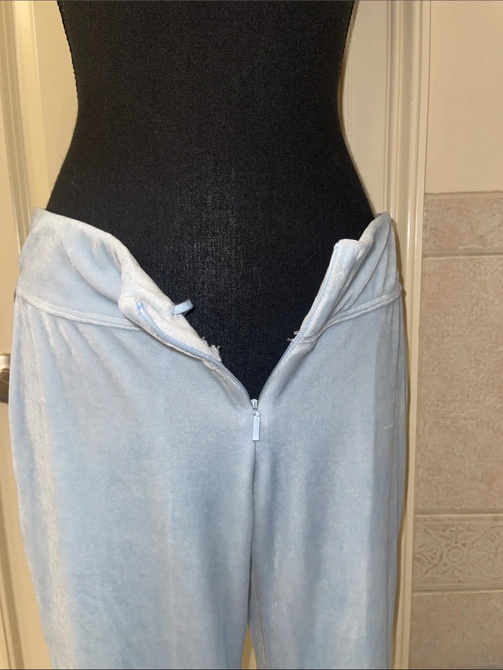 Nike baby blue velour track suit